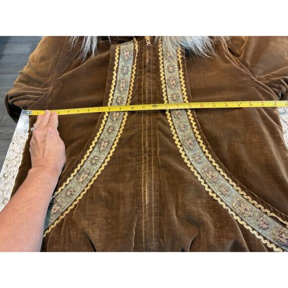 RARE!! Laura Wright Alaskan Parky Winter Coat Brown Velvet Wolf Trim Size M**** - Picture 9 of 16